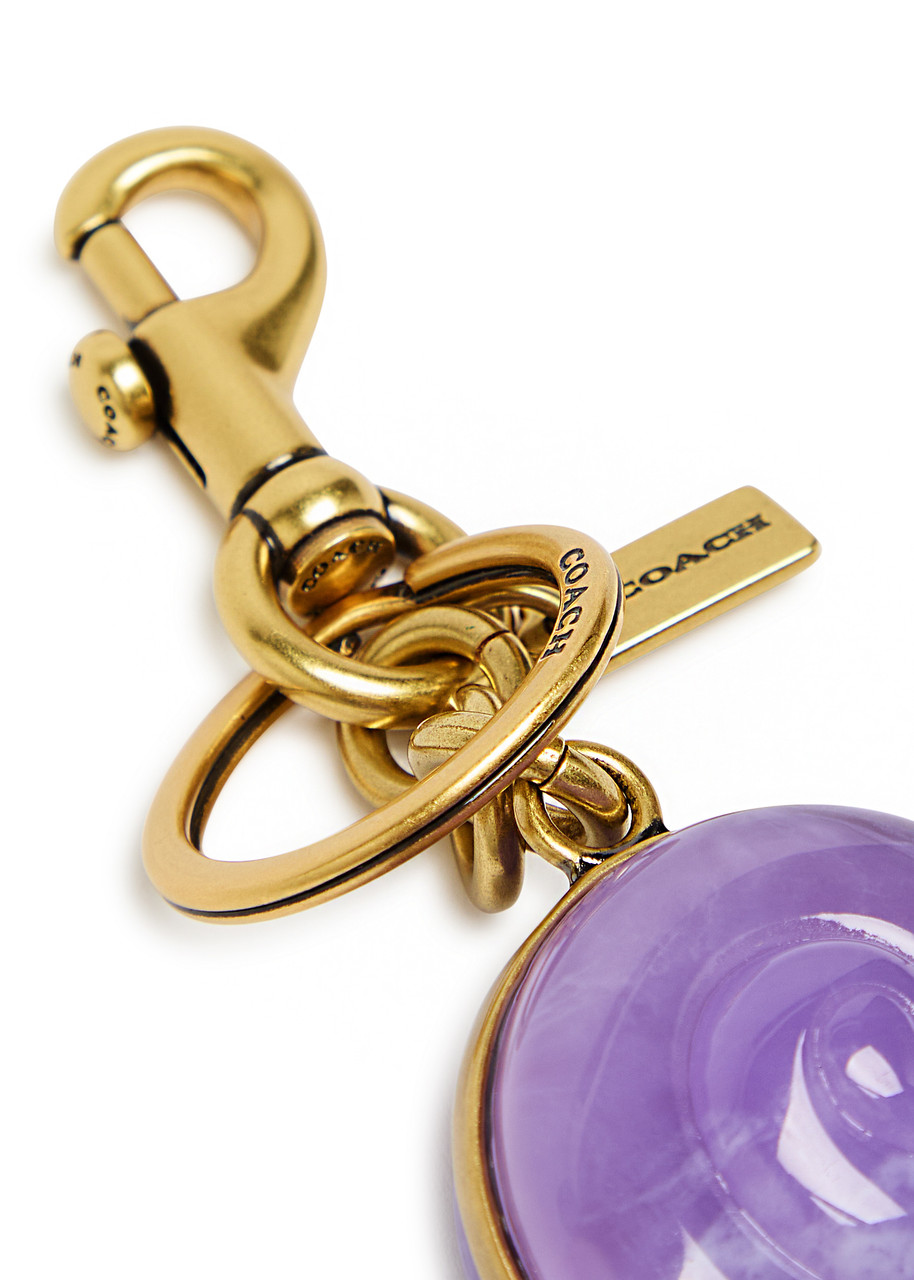 Coach Snail Embellished Bag Charm In Purple