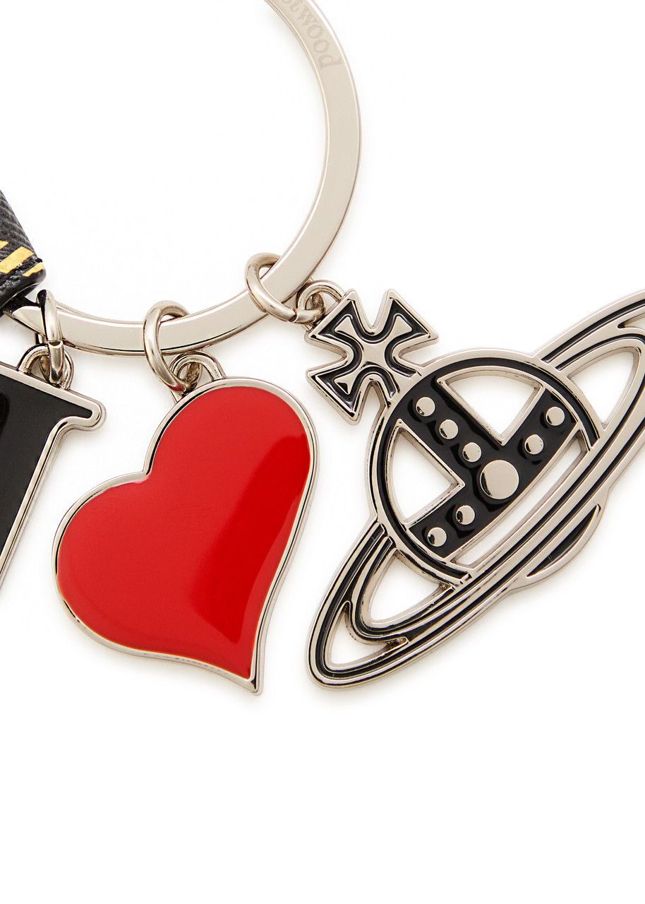 Vivienne Westwood I Love Orb Enamelled Keyring In Multi