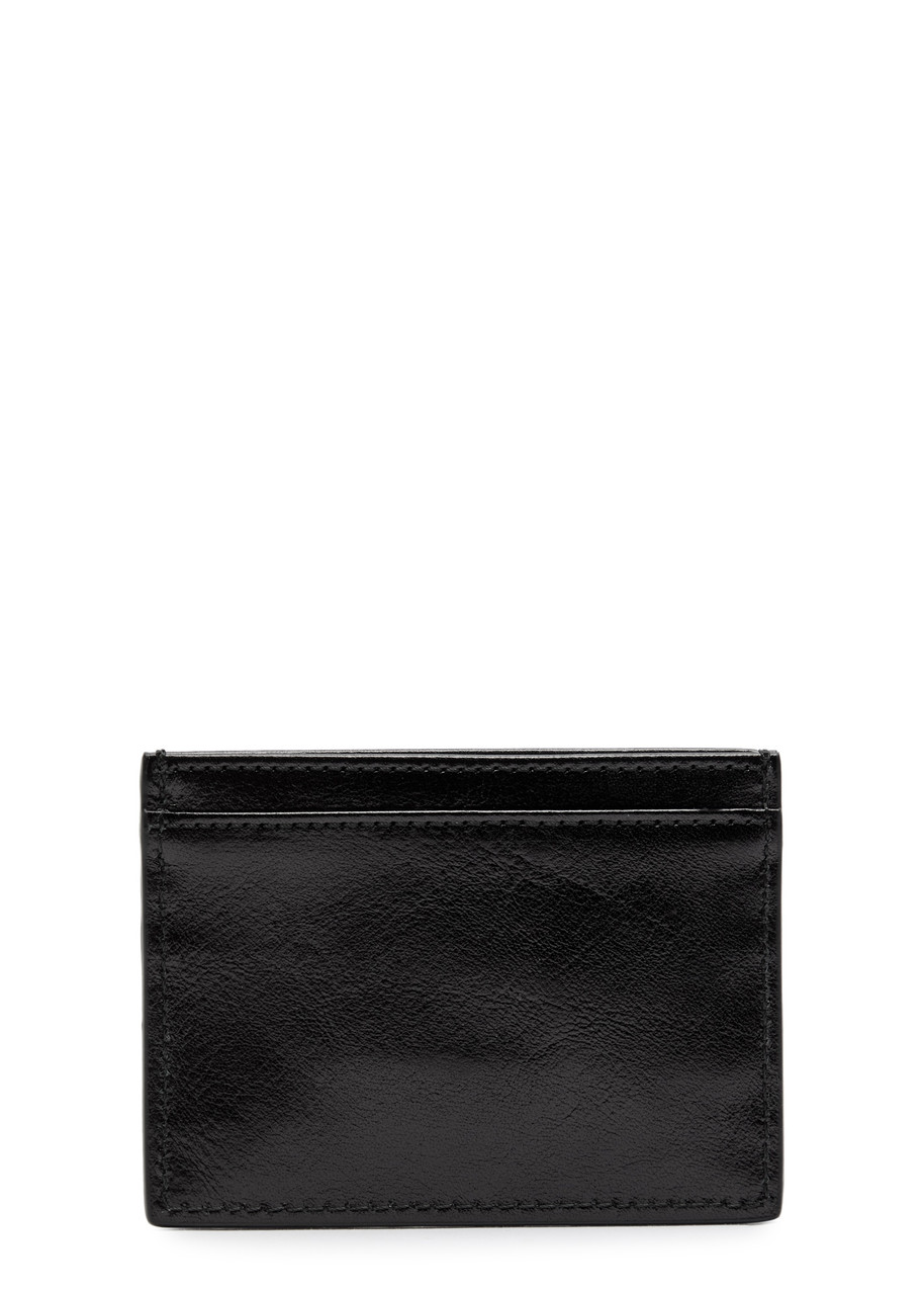 Vivienne Westwood Orb Grained Leather Card Holder In Black