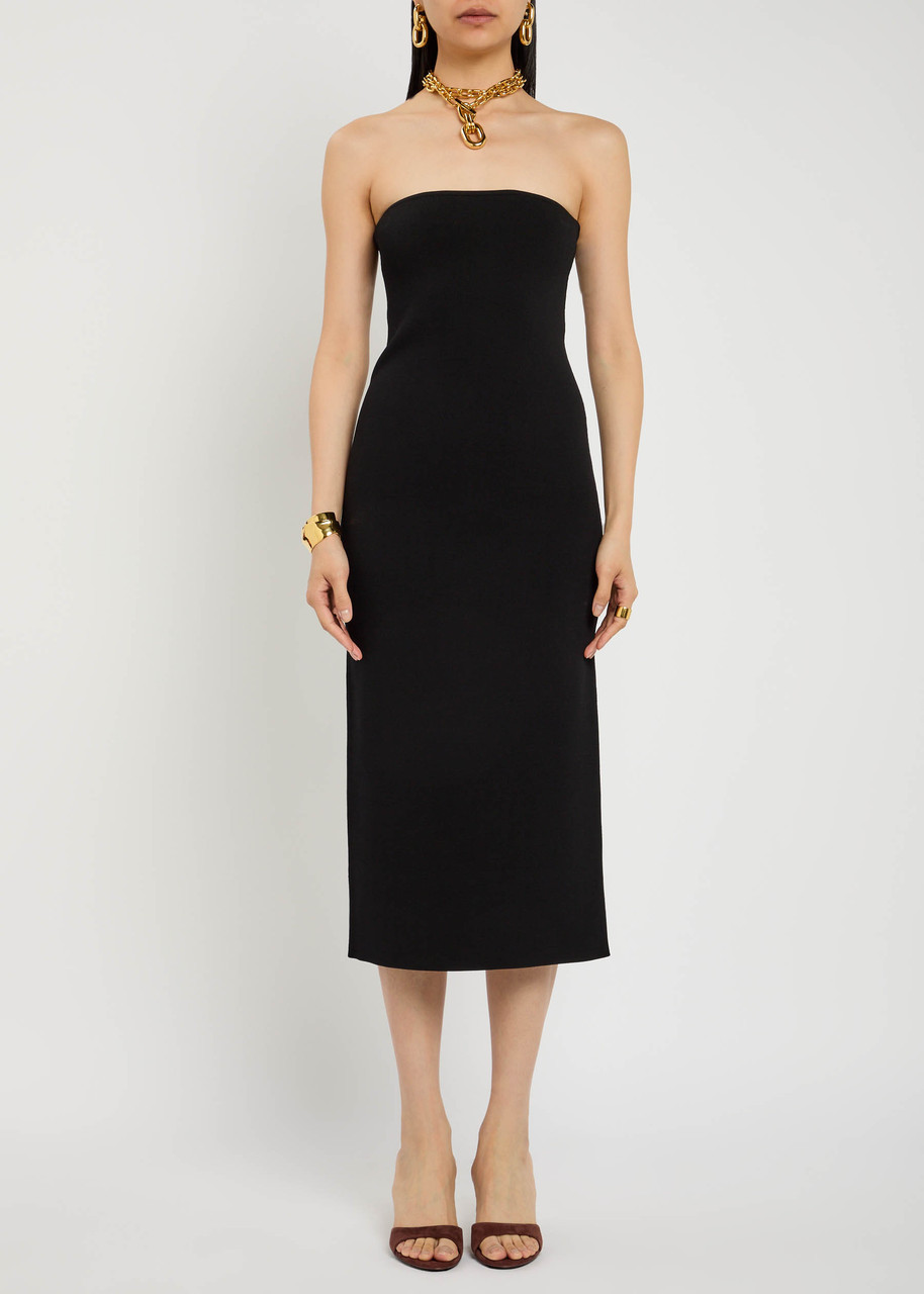 Anine Bing Rosa Strapless Stretch-knit Midi Dress In Black