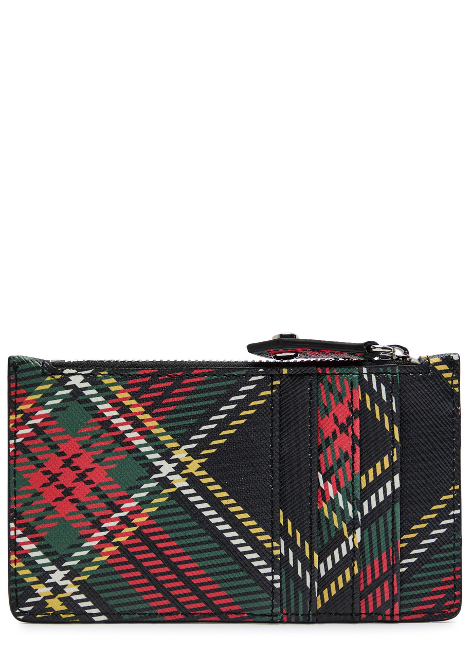 Vivienne Westwood Tartan-print Leather Card Holder In Multi