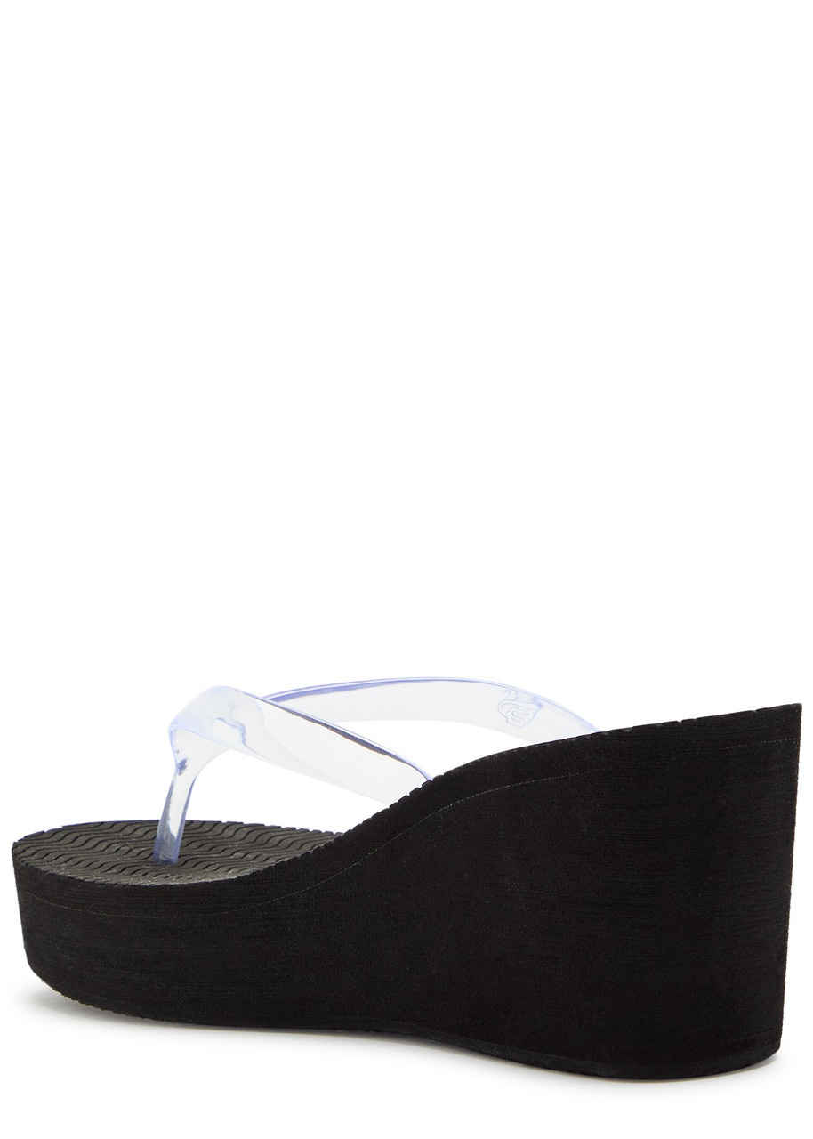 Ancient Greek Sandals Etheria 80 Wedge Flip Flops In Black