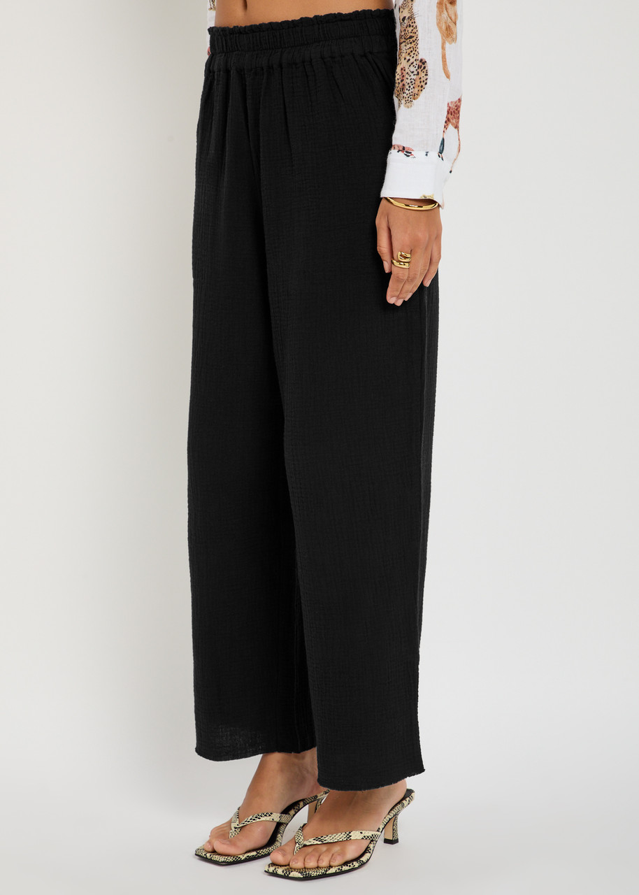 Rails Leon Crop Gauze Trousers In Black