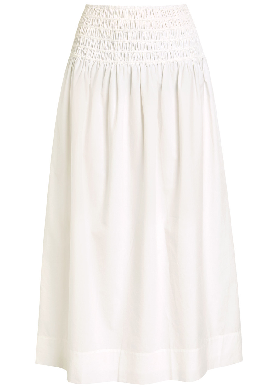 Rails Alessa Cotton-blend Midi Skirt In White
