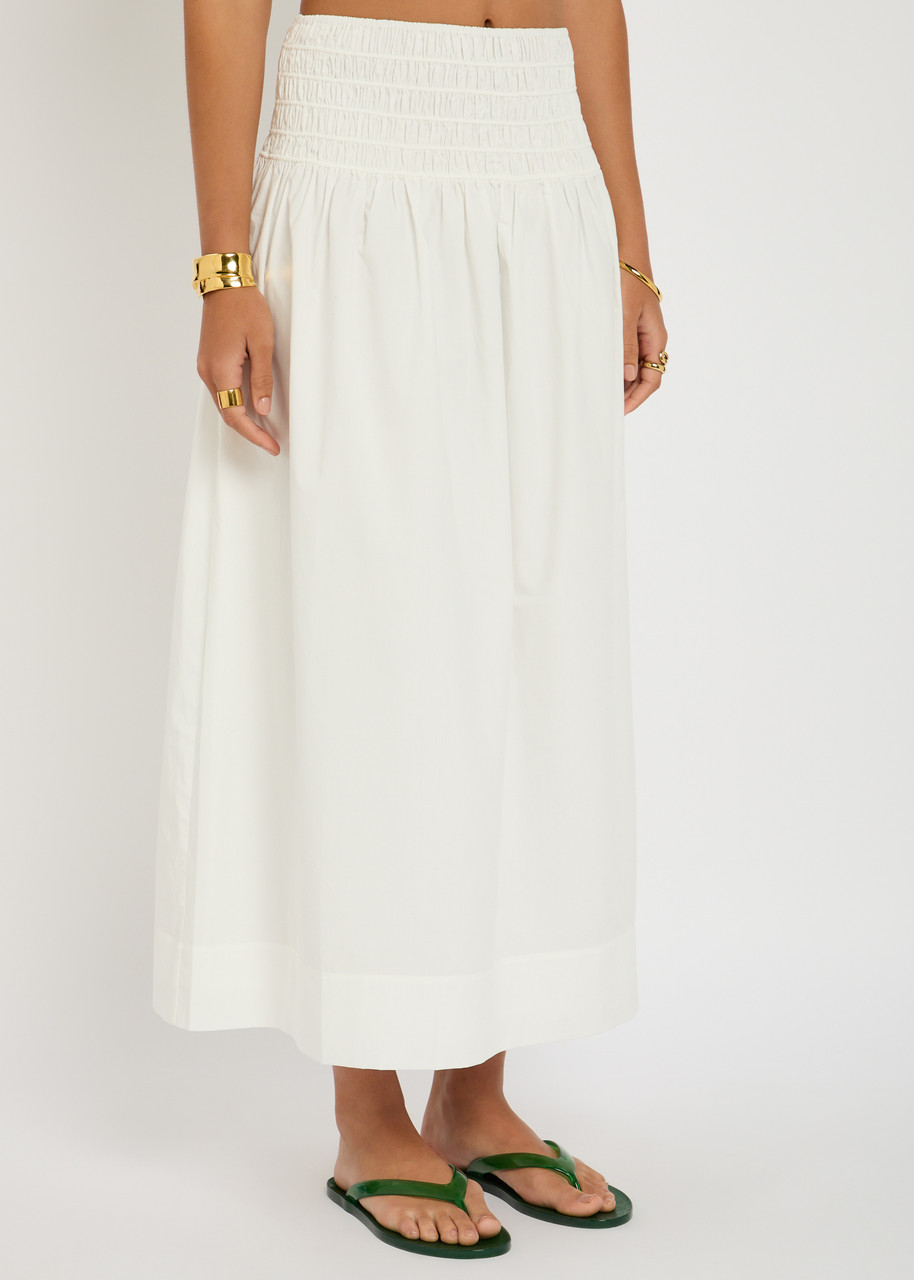 Rails Alessa Cotton-blend Midi Skirt In White