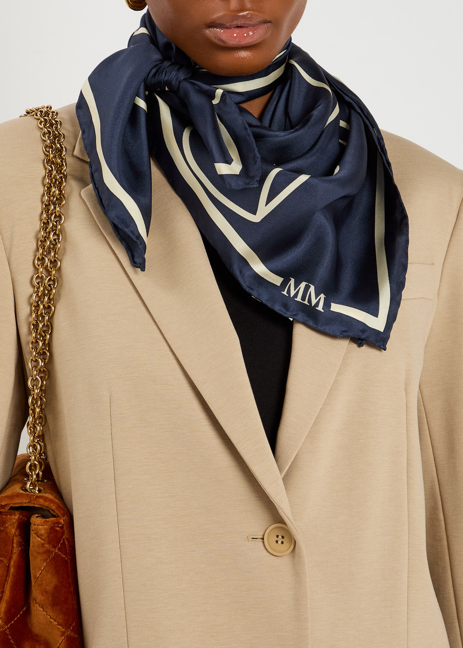  Mm Faust Printed Silk Scarf - Blue - One Size 