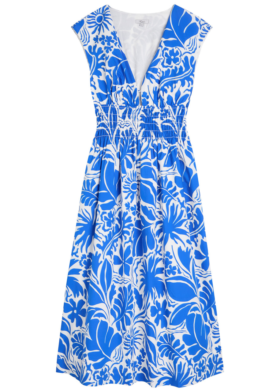 Rails Roxanne Printed Cotton-blend Midi Dress - Blue - M (UK12 / M)