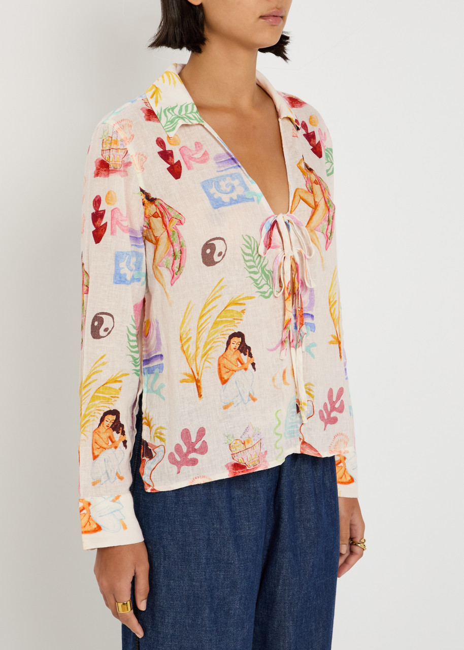 Rails Elm Printed Linen-blend Shirt In Multi