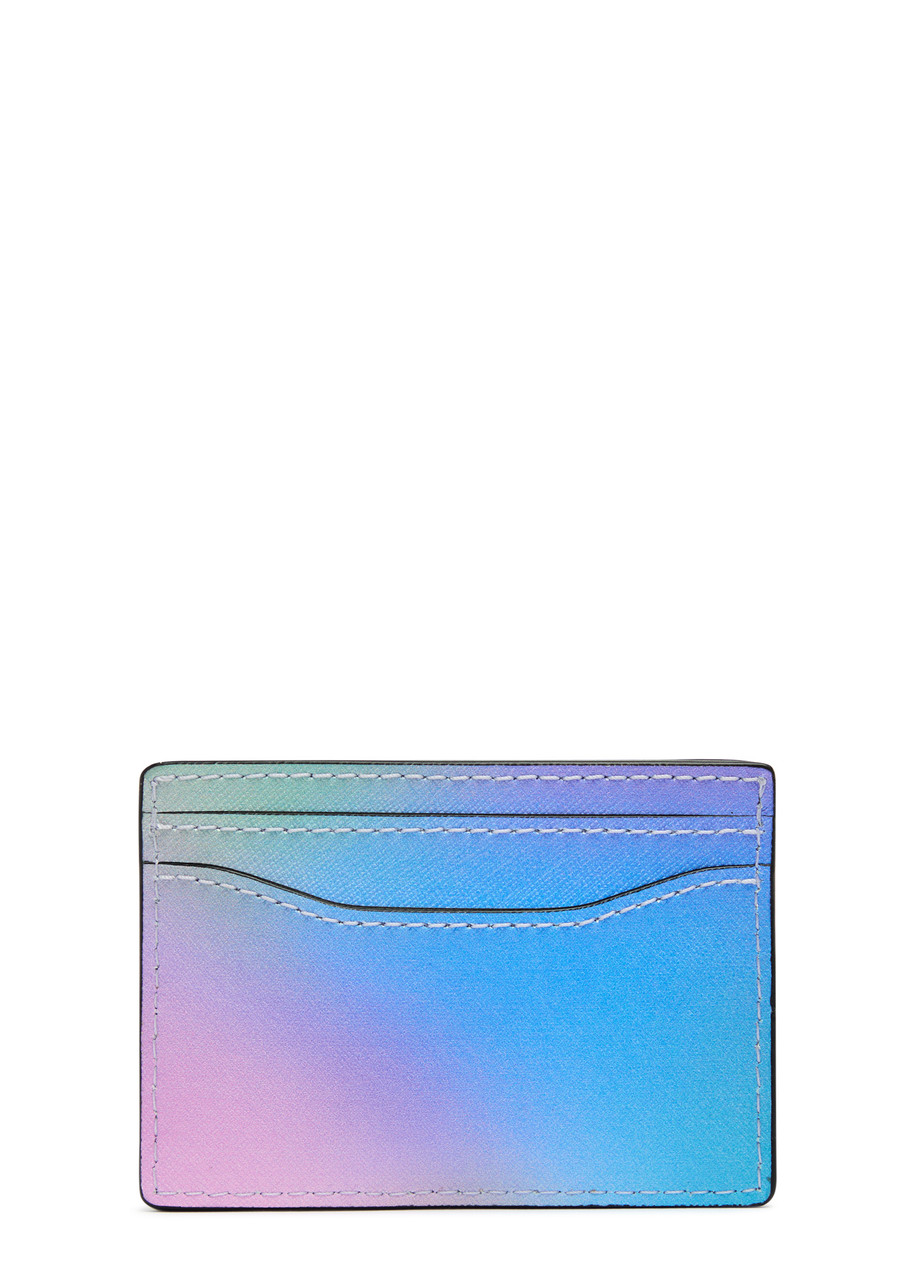 Marc Jacobs The Card Case Grained Leather Card Holder In Blue