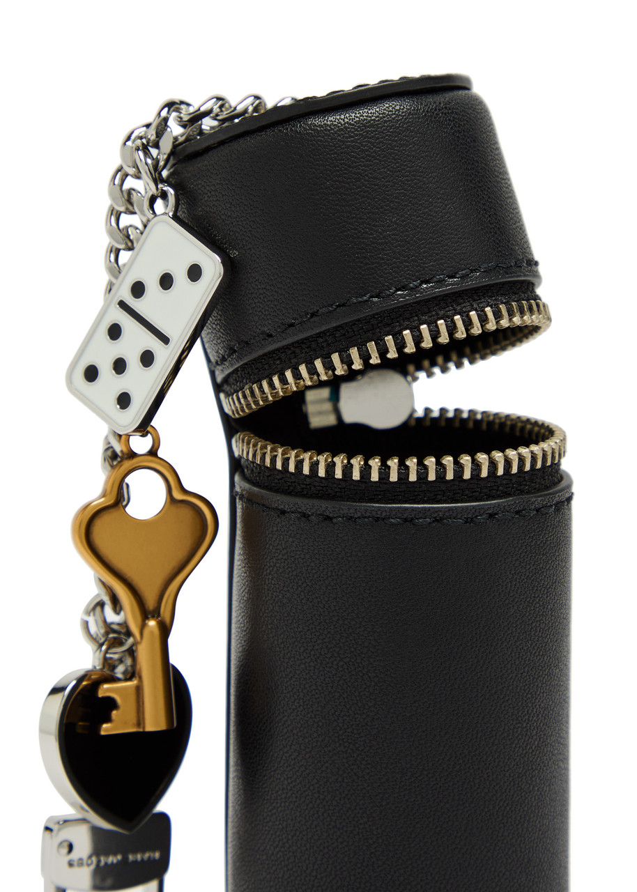 Marc Jacobs The Lipstick Case Leather Bag Charm In Black