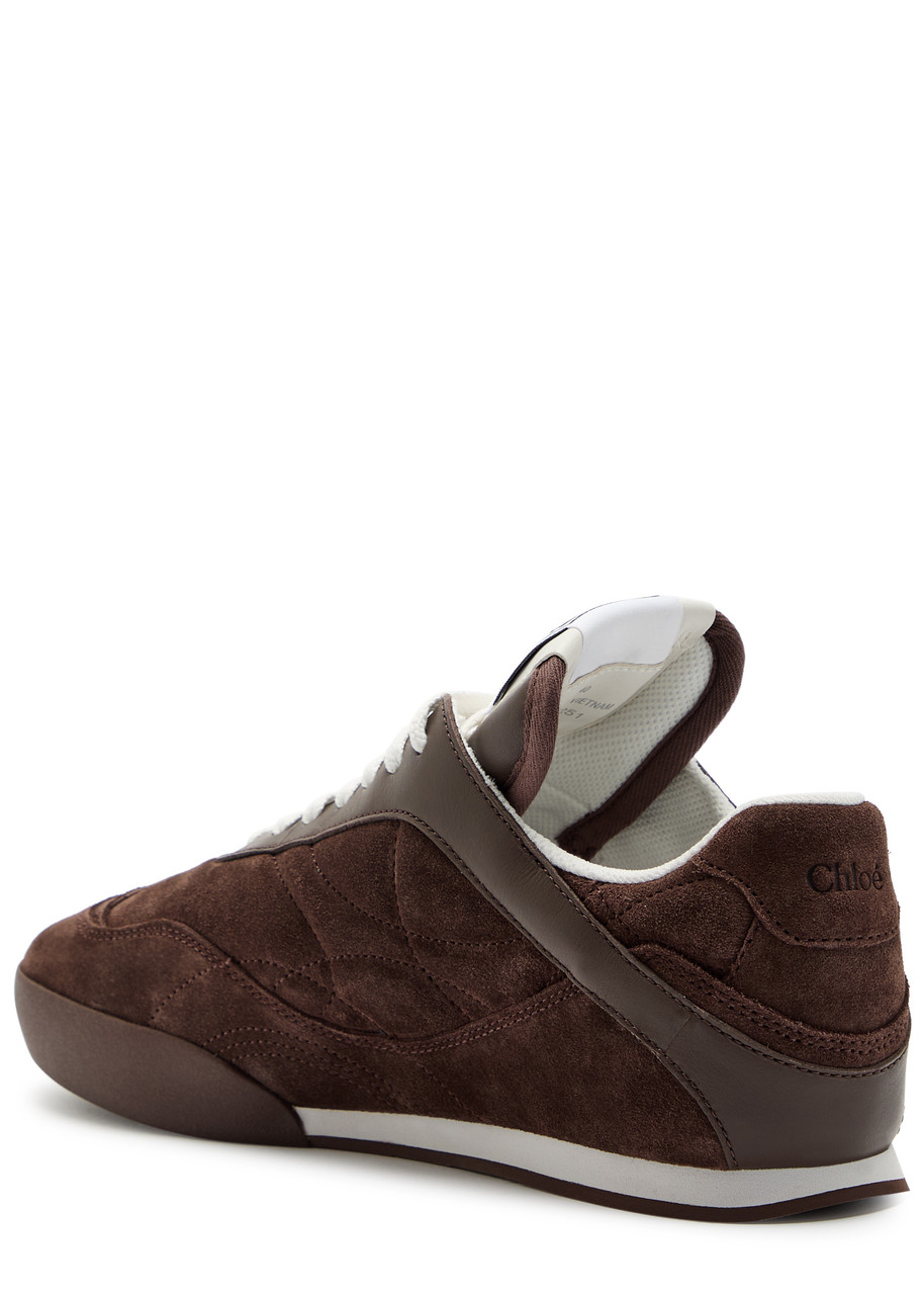 Chloé Chloe Kick Quilted Suede Sneakers In Brown