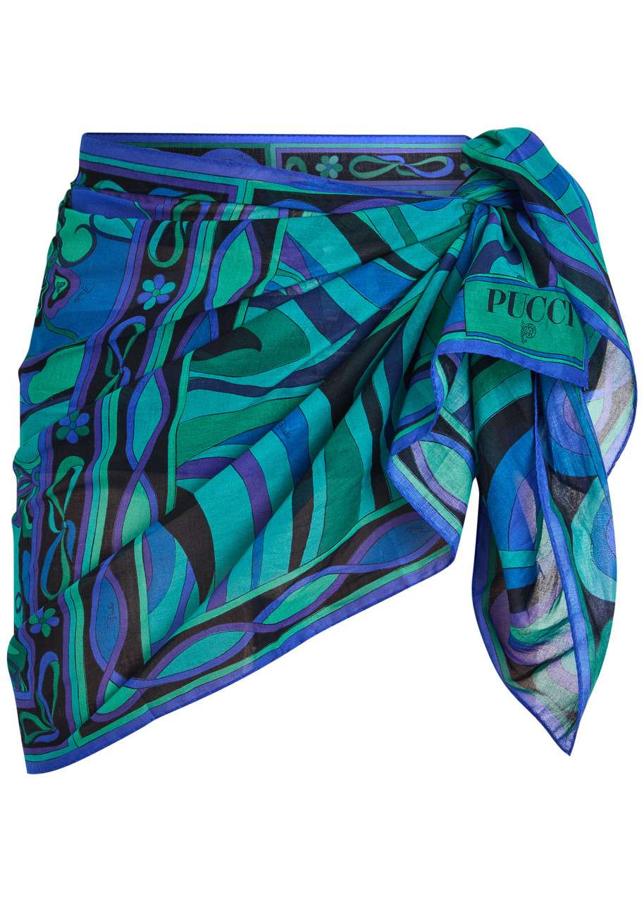 Pucci Printed Semi-sheer Cotton Sarong - Multi Print - One Size