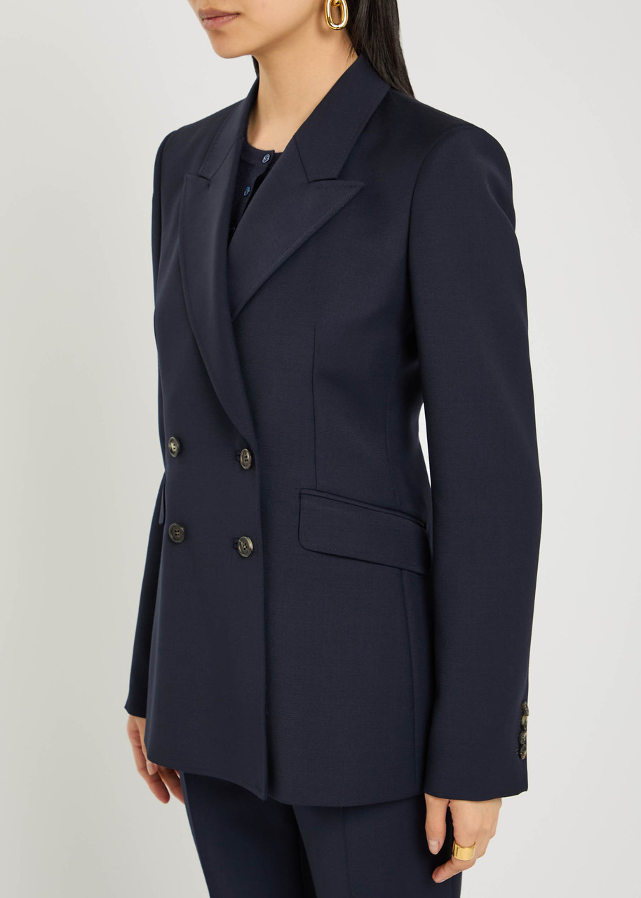 Gabriela Hearst Stephanie Double-breasted Wool Blazer In Navy