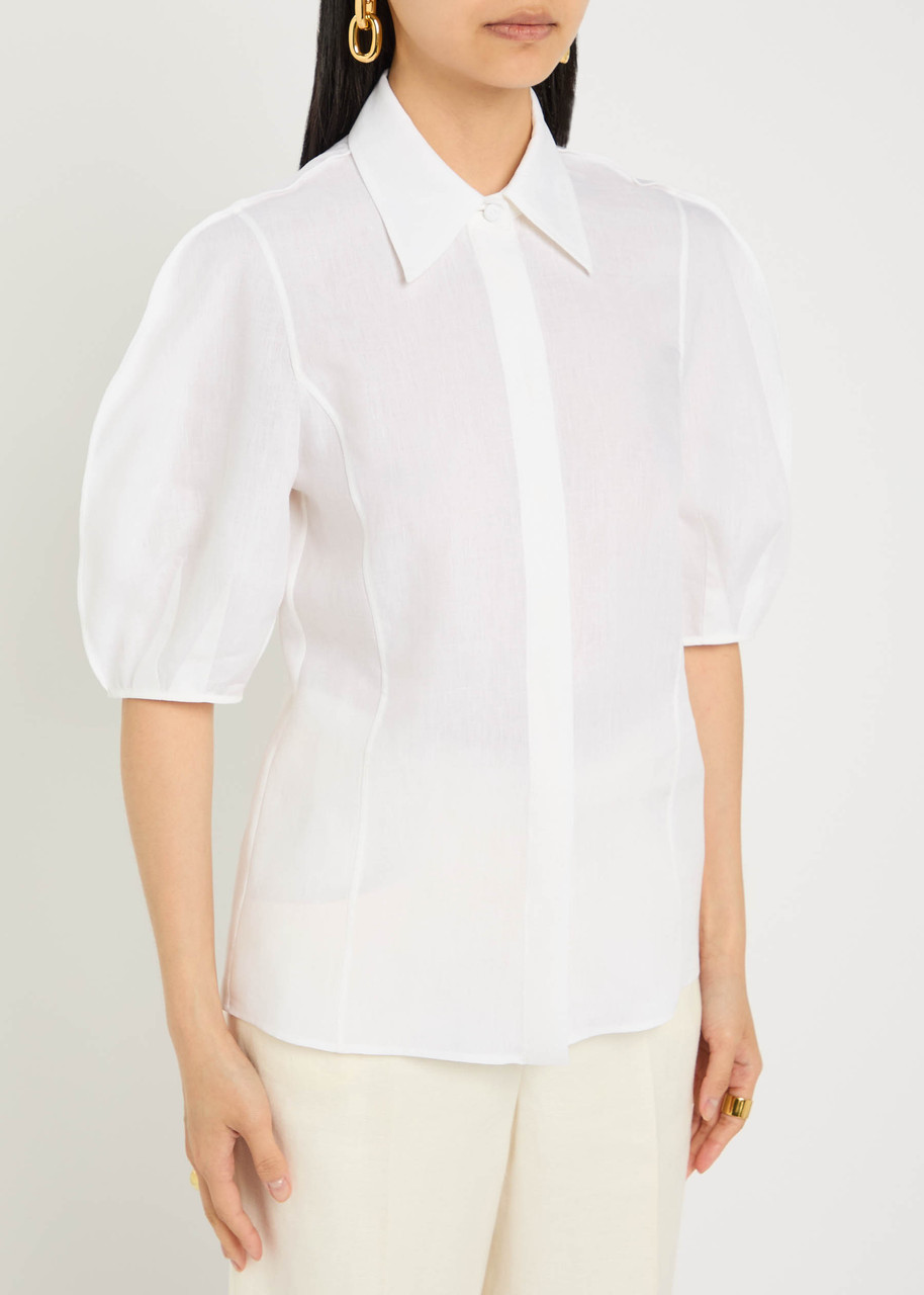 Gabriela Hearst Sansi Linen Blouse In White