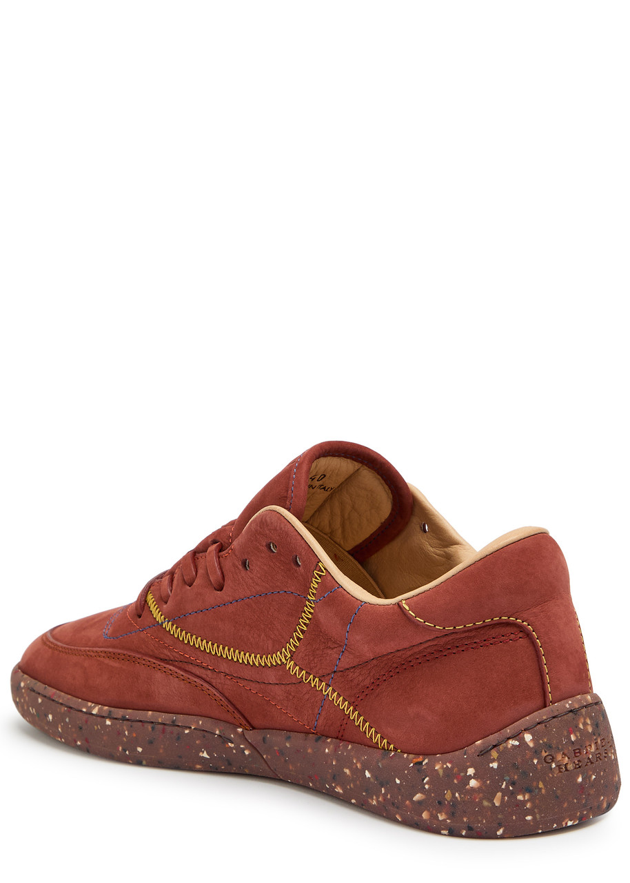 Gabriela Hearst Ohio Speckled Nubuck Sneakers In Burgundy
