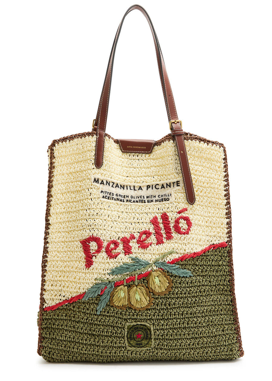 Anya Hindmarch Perello Raffia Tote - Green - One Size