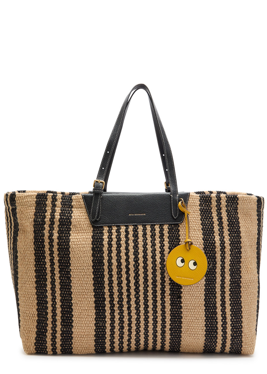 Anya Hindmarch Striped Raffia Tote - Black - One Size