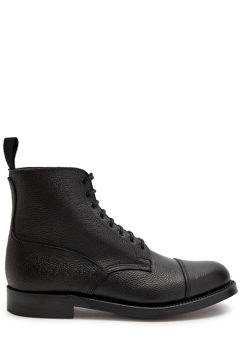 Grenson Shoe 3 Grained Leather Boots In Black