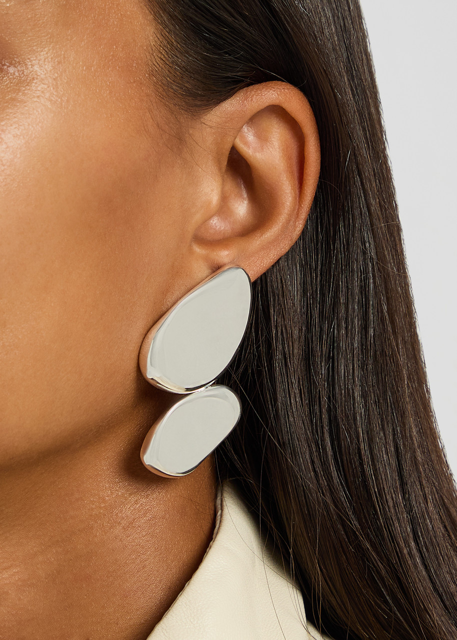 Nina Gordon Carmen Double Domes Sterling Silver Drop Earrings In Silver