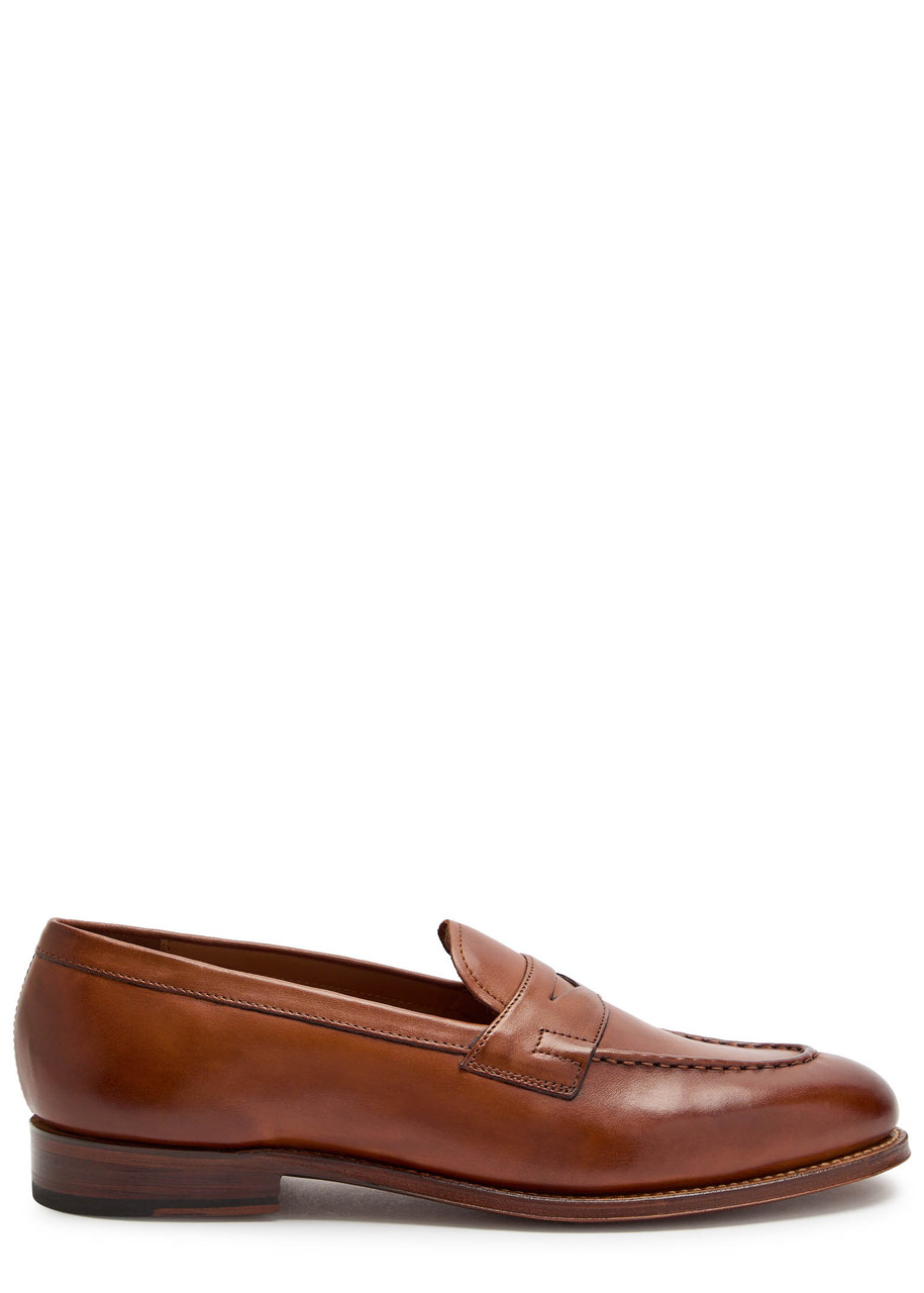 Grenson Lloyd Leather Penny Loafers In Brown