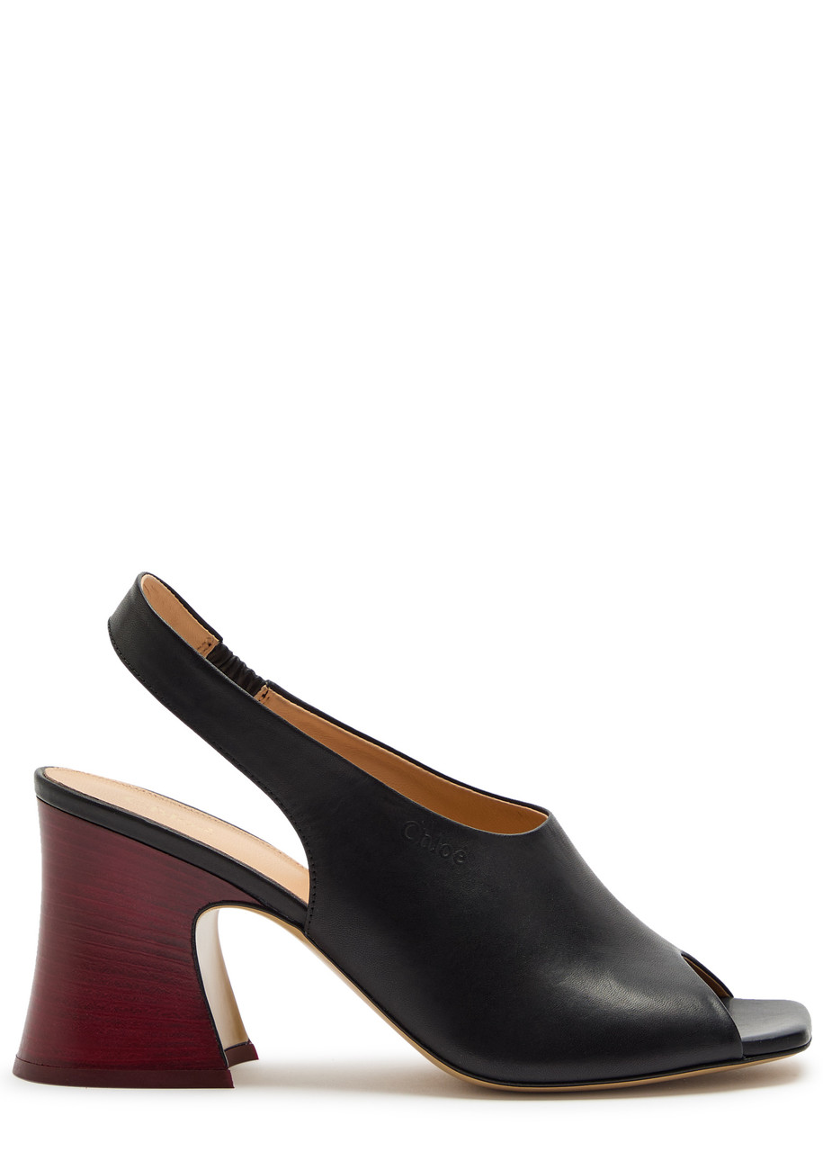Chloe Janis 80 Leather Slingback Sandals - Black - 40 (IT40 / UK7)