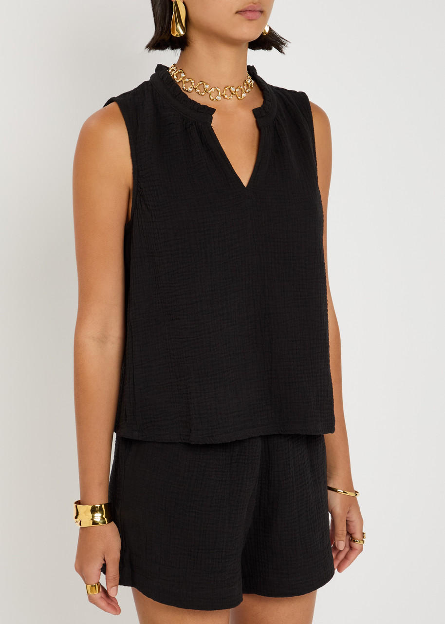 Rails Christy Gauze Top In Black