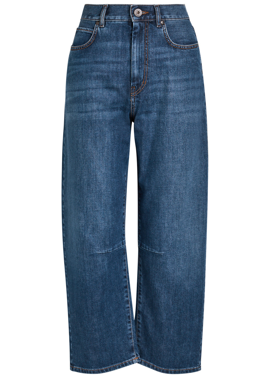 Weekend Max Mara Caprile Barrel-leg Jeans In Blue