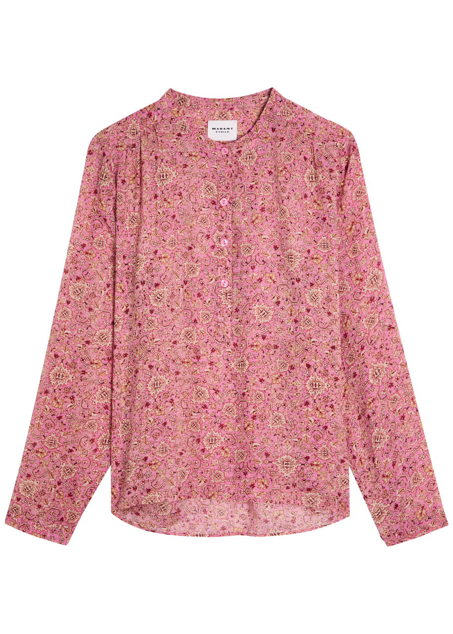 Isabel Marant Étoile Maria Printed Cotton Top In Pink