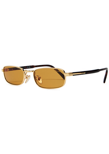 PRADA Narrow rectangle-frame sunglasses | Harvey Nichols