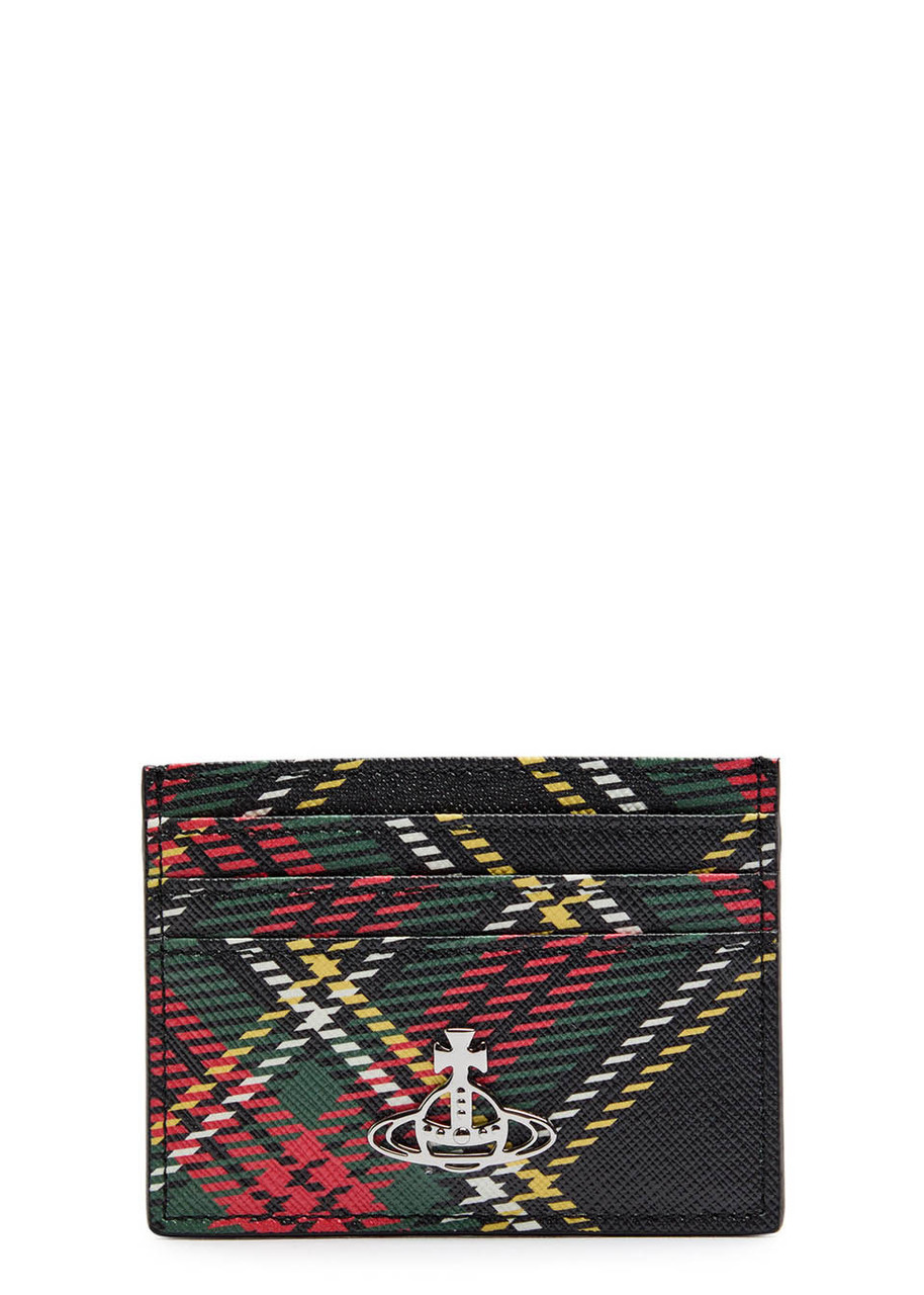 Vivienne Westwood Tartan-print Faux Saffiano Leather Card Holder - Multicoloured - One Size