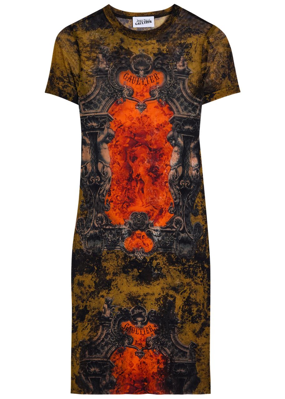 Jean Paul Gaultier Printed Mesh Mini Dress - Multicoloured - XS (UK6 / XS)
