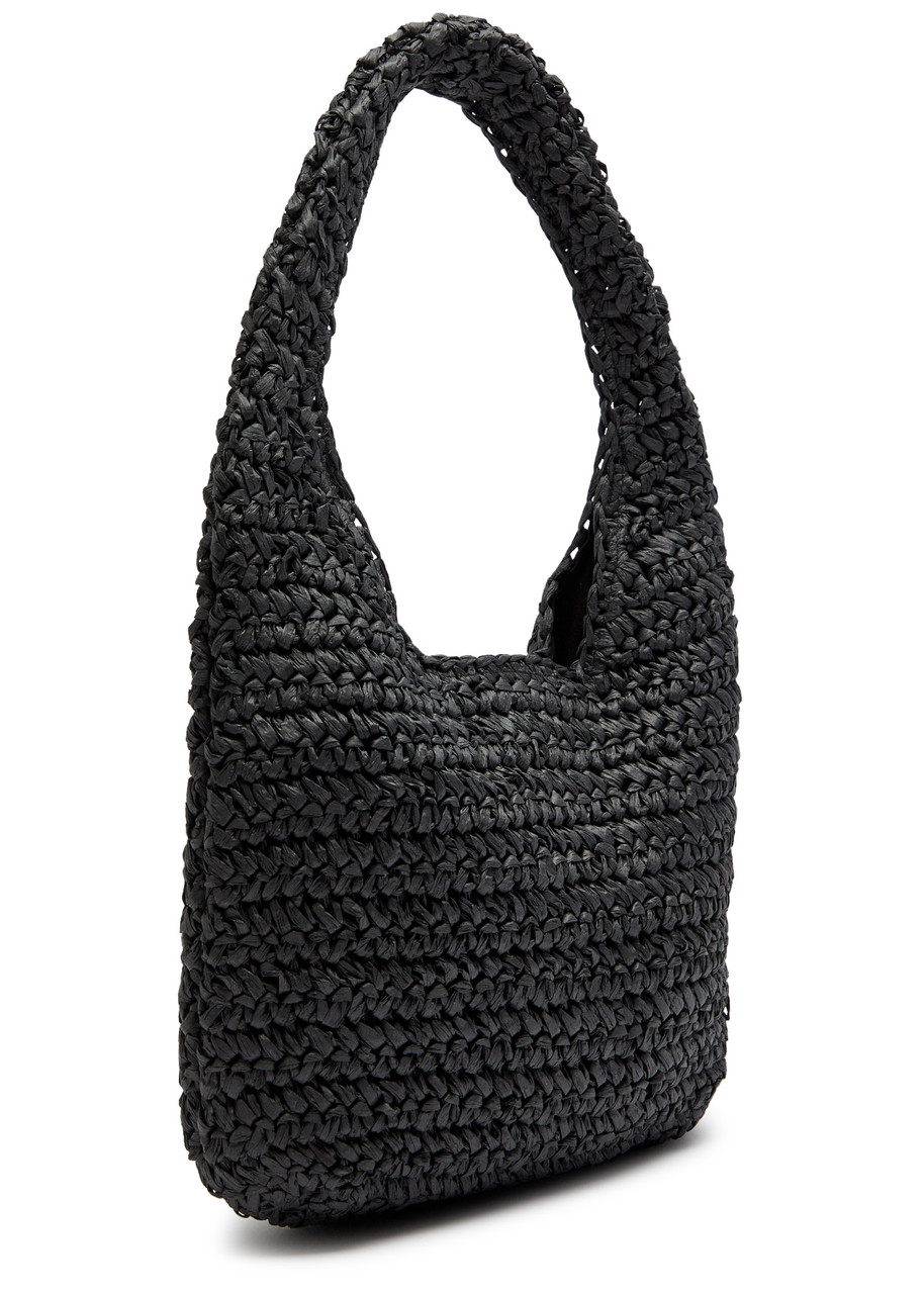 Rails Palma Raffia Shoulder Bag In Black