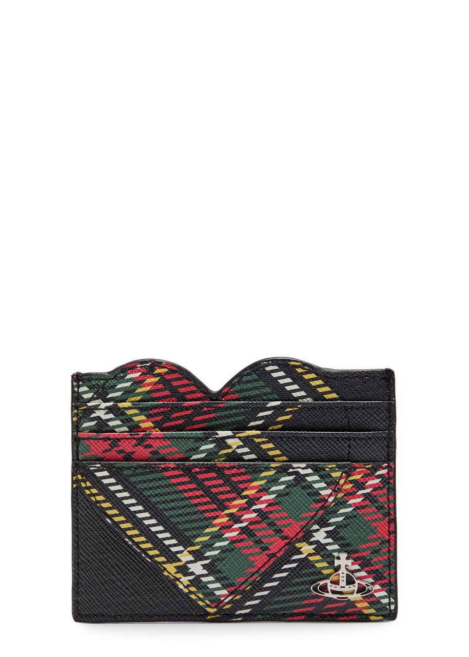 Vivienne Westwood Heart Card Holder Saffiano Printed Chelsea-tartan One Size Women In Multi