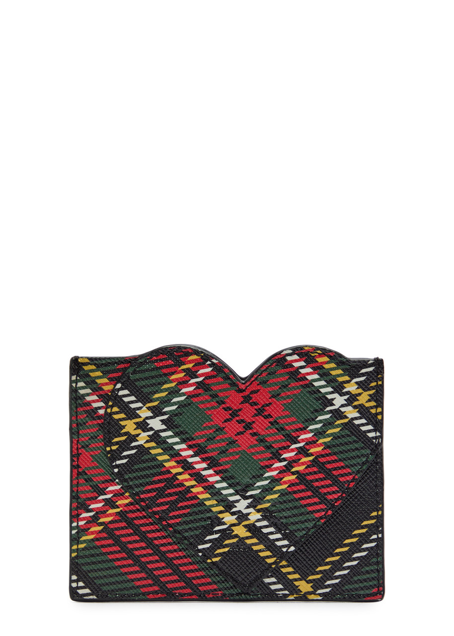 Vivienne Westwood Heart Card Holder Saffiano Printed Chelsea-tartan One Size Women In Multi