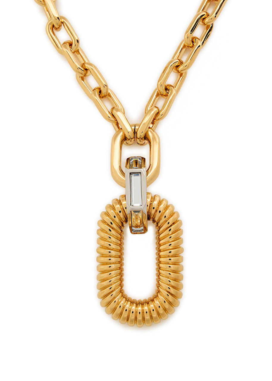 Rabanne Xl Link Two-tone Necklace In Gold