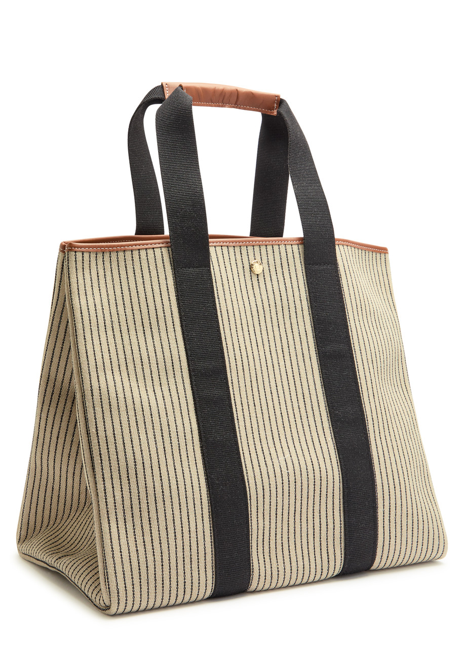 Rue De Verneiul Traversée S Stripe Ancor Canvas Tote Bag In Sand