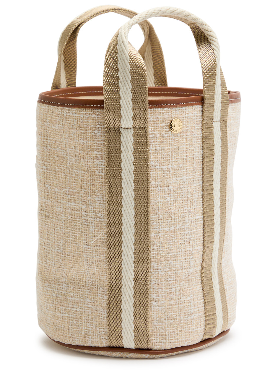 Rue De Verneiul Traversée S Summer Tweed Bucket Bag In Sand