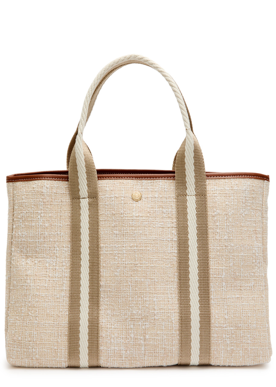 Rue De Verneiul Traversée S Summer Tweed Tote Bag In Sand