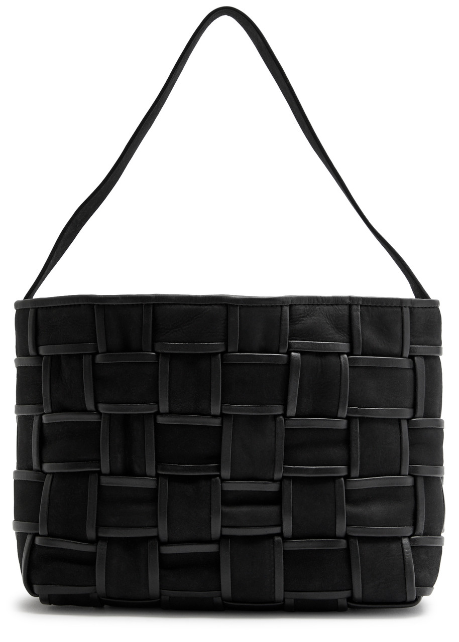 St Agni St. Agni Woven Mini Suede Tote In Black