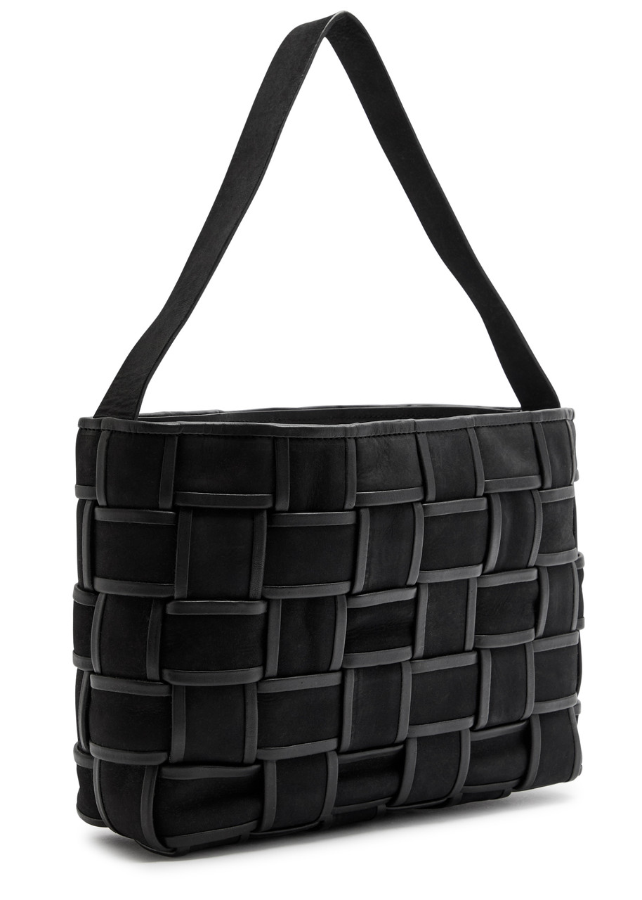 St Agni St. Agni Woven Mini Suede Tote In Black