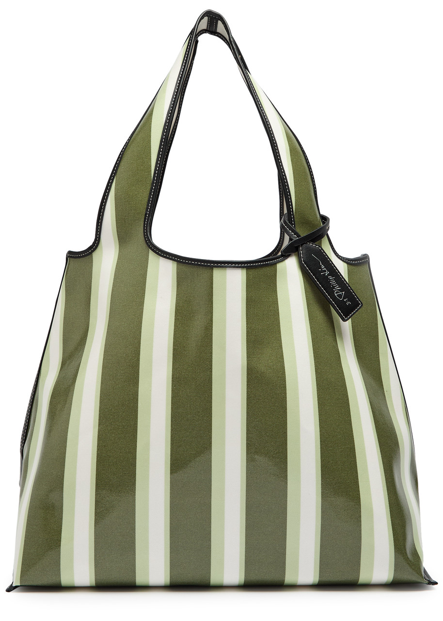3.1 Phillip Lim Dual Stripe Market Tote In Green