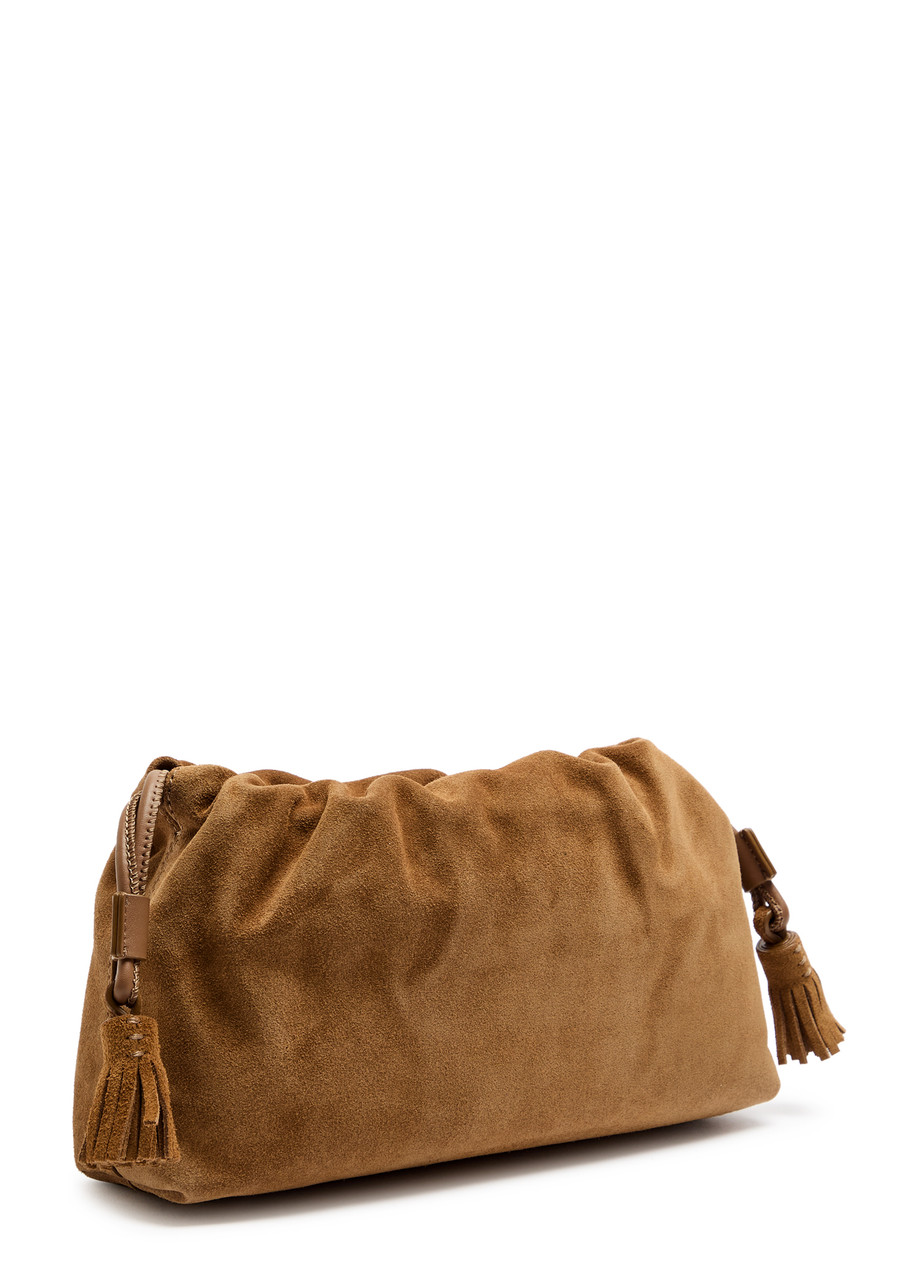 Veronica Beard Small Suede Shoulder Bag In Brown