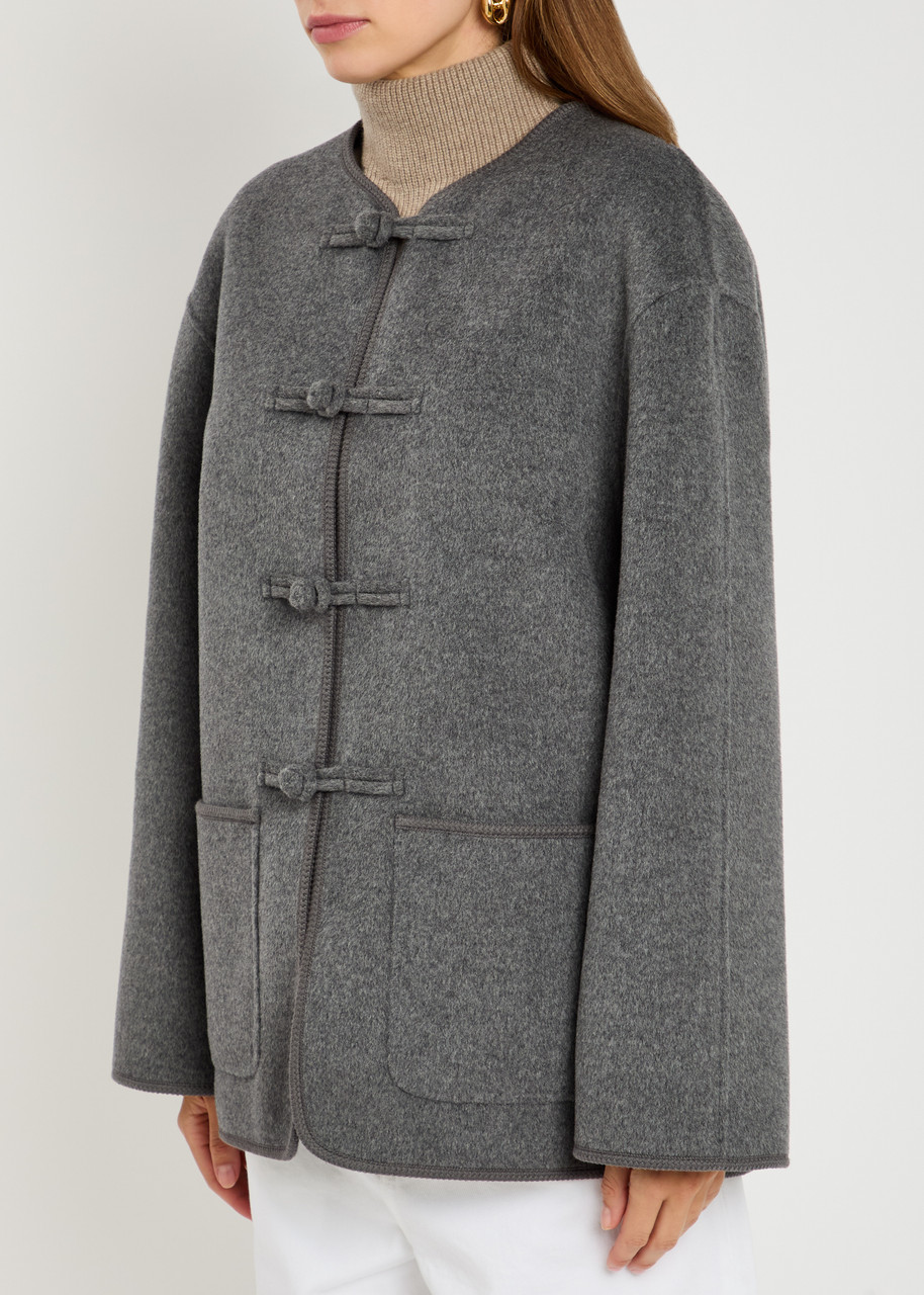  Rohe Mandarin Wool And Cashmere-blend Jacket - Grey - 36 (uk8 / S) 