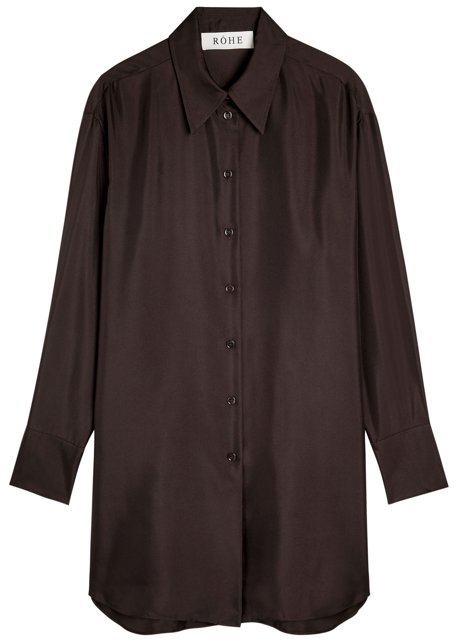 Rohe Silk Shirt - Brown Other - 34 (UK6 / XS)