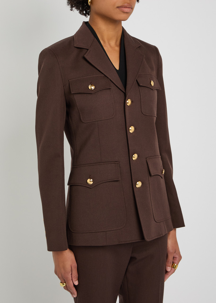 Nili Lotan Nelson Wool Jacket In Brown