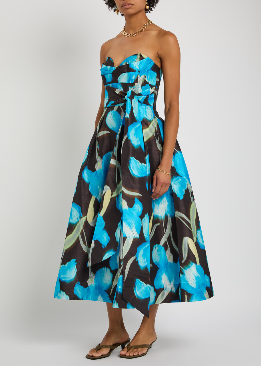 Rebecca Vallance Ingrid Strapless Midi Dress In Black