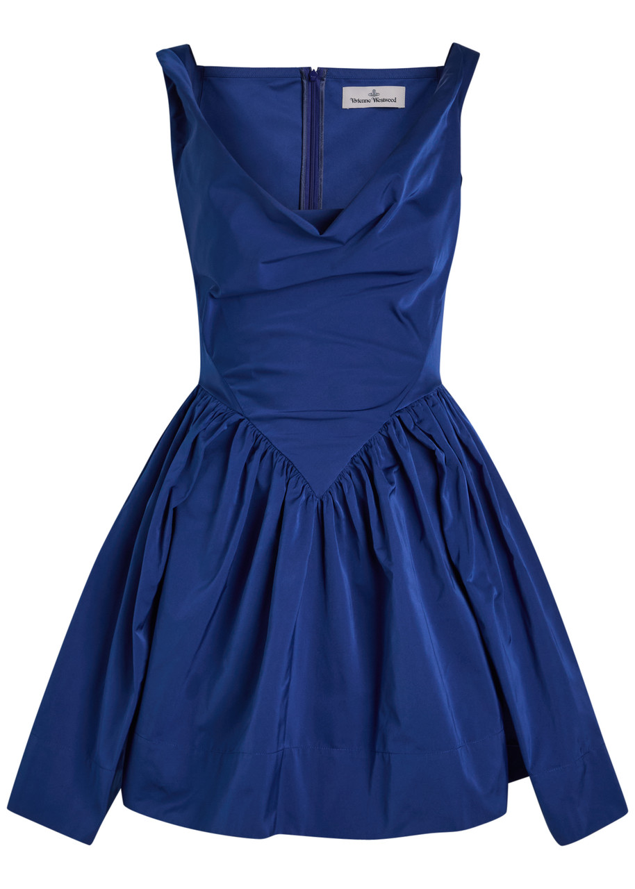 Vivienne Westwood Mini Sunday Draped Taffeta Mini Dress - Blue - 46 (UK14 / L)