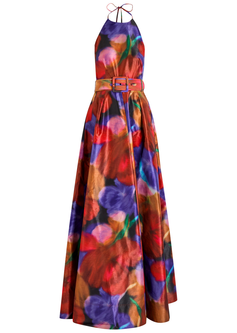 Rebecca Vallance Carbaret Roses Satin-twill Gown - Red - 10 (UK10 / S)