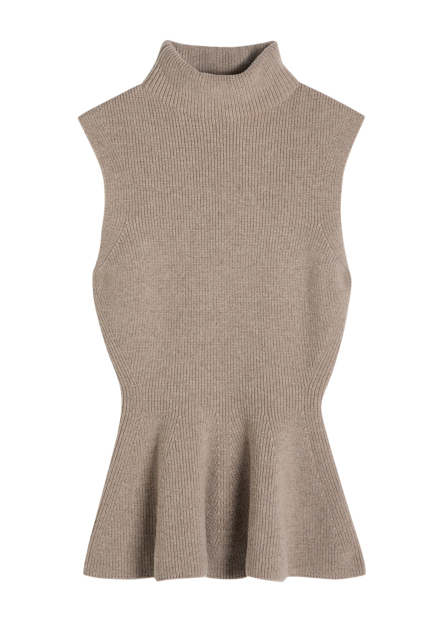 Rohe Sculptural Wool And Cashmere-blend Top In Brown