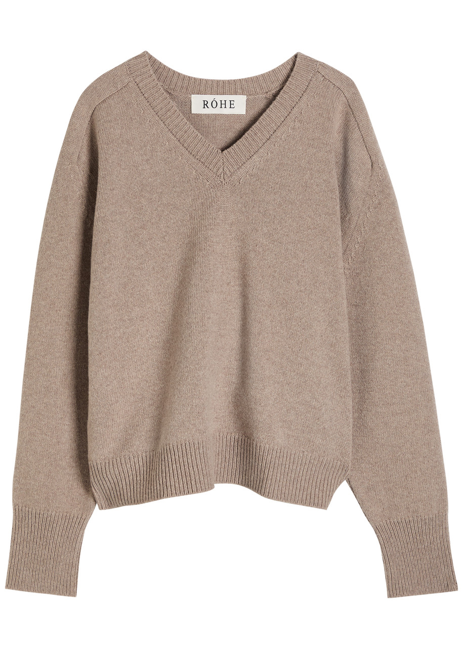 Rohe Cape V Neck Wrap Jumper In Multi